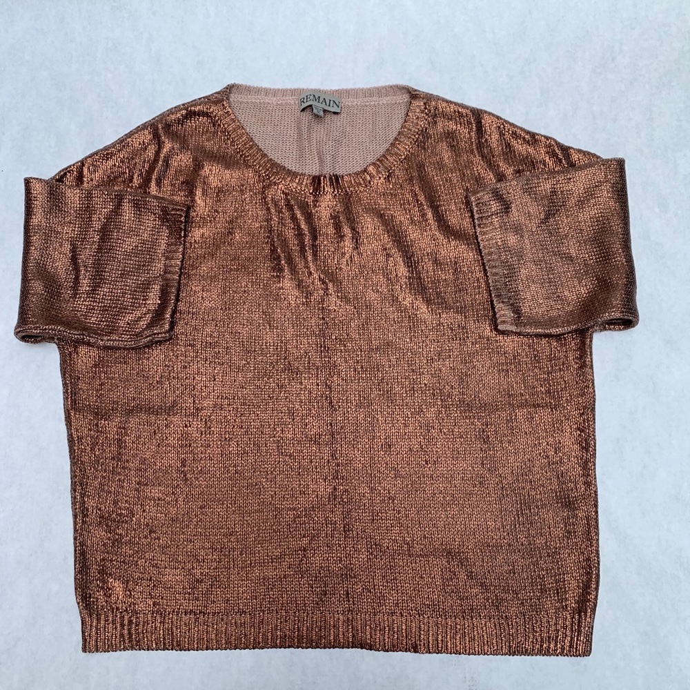 Remain bronze metallic sweater, size medium